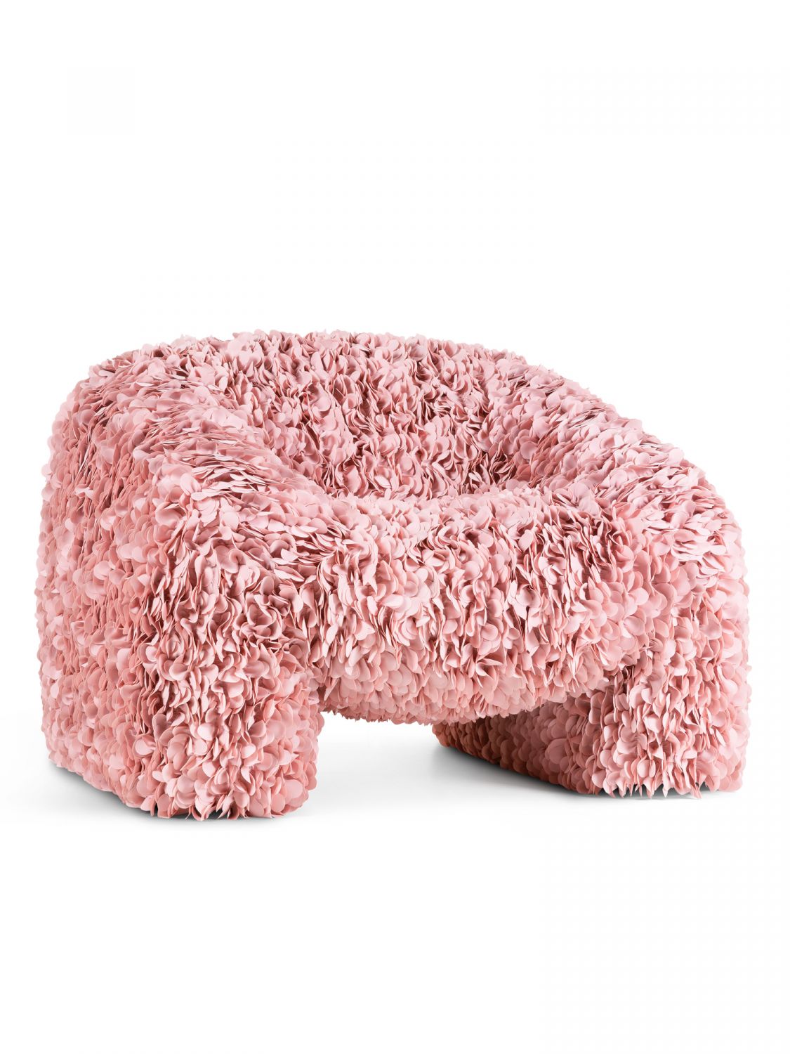 The chair is upholstered with more than 30,000 petals