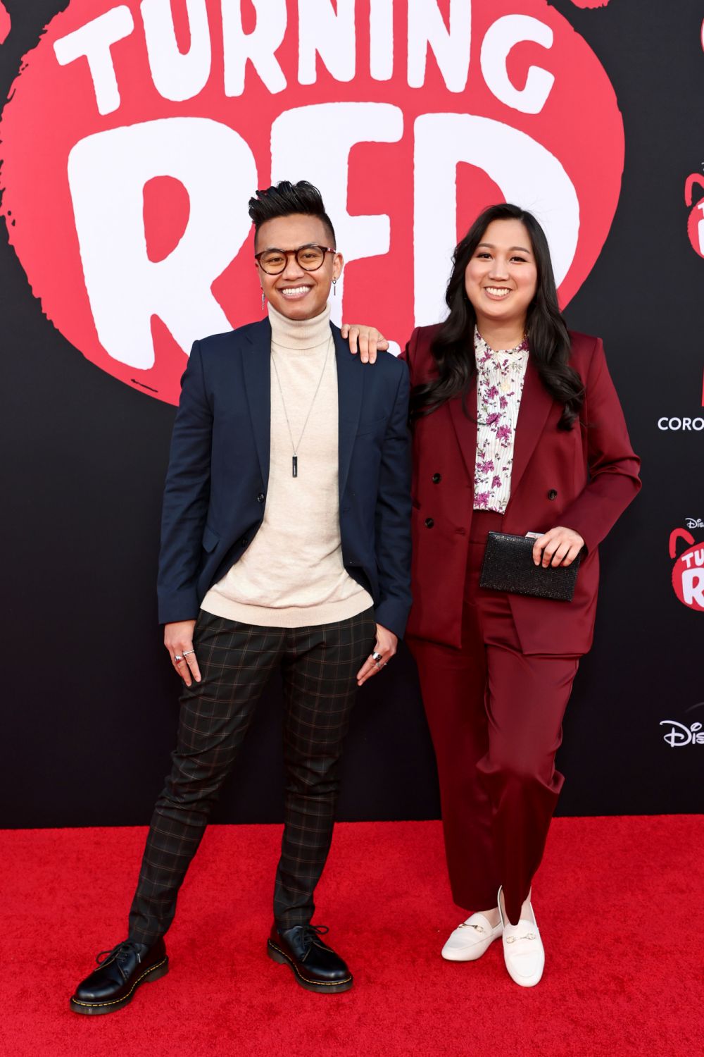 LOS ANGELES, CALIFORNIA - MARCH 01: Grayson Villanueva (L) and guest attend the Los Angeles Premiere of Disney's "Turning Red" at El Capitan Theatre on March 01, 2022 in Los Angeles, California. (Photo by Emma McIntyre/WireImage)