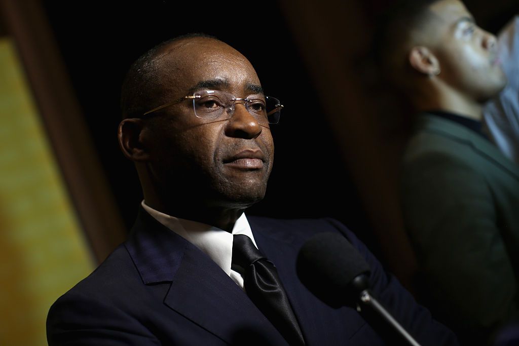 NEW YORK, NY - NOVEMBER 04: Honoree, Founder & Executive Chairman, Econet Wireless Strive Masiyiwa speaks onstage at the Annual Freedom Award Benefit hosted by the International Rescue Committee at the Waldorf Astoria Hotel on November 4, 2015 in New York City. (Photo by Jemal Countess/Getty Images International Rescue Committee)