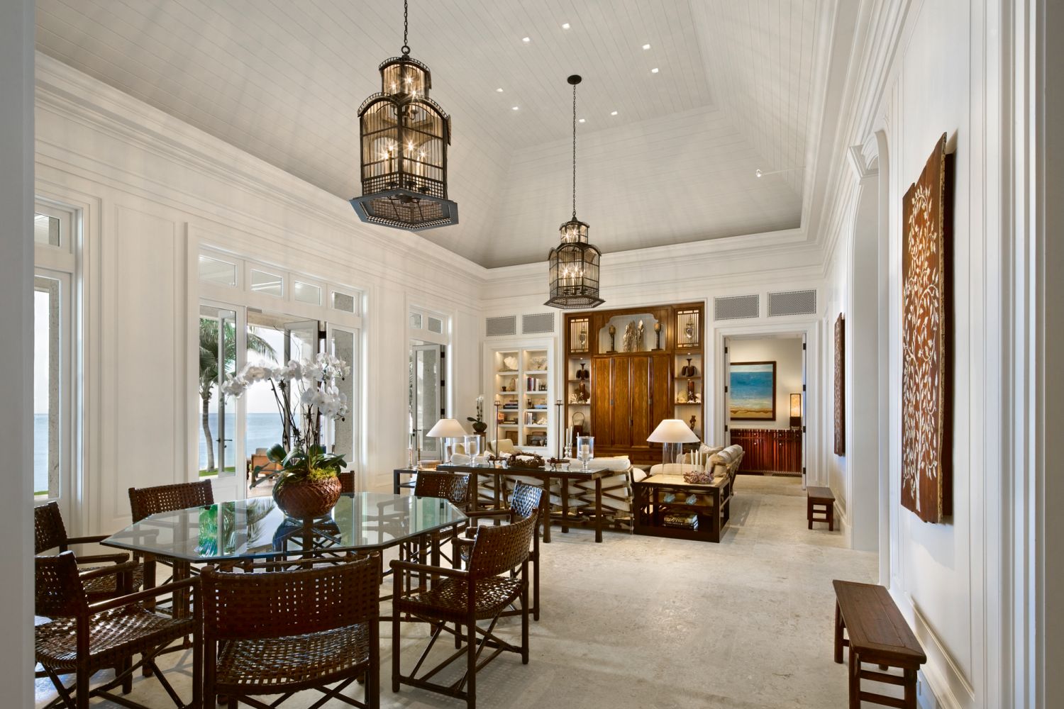 A mix of teak, mahogany and Dominican hardwood varieties adds warmth and richness to the interior