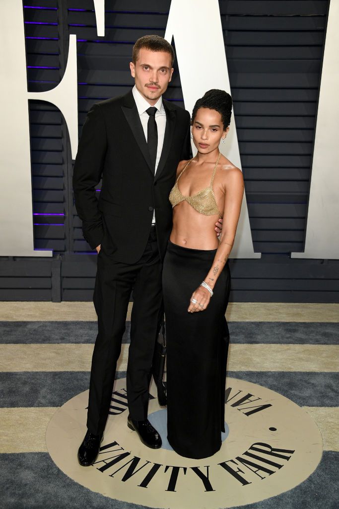 BEVERLY HILLS, CALIFORNIA - FEBRUARY 24: Karl Glusman and Zoe Kravitz attends 2019 Vanity Fair Oscar Party Hosted By Radhika Jones - Arrivals at Wallis Annenberg Center for the Performing Arts on February 24, 2019 in Beverly Hills, California. (Photo by Daniele Venturelli/WireImage)