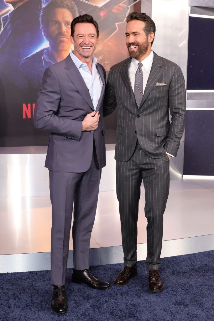 NEW YORK, NEW YORK - FEBRUARY 28: Hugh Jackman and Ryan Reynolds attends "The Adam Project" New York Premiere on February 28, 2022 in New York City. (Photo by Jamie McCarthy/Getty Images)