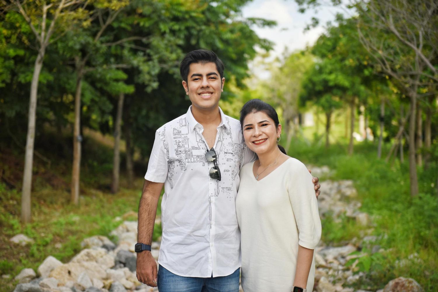 Kawal Preet and her son in Hong Kong
