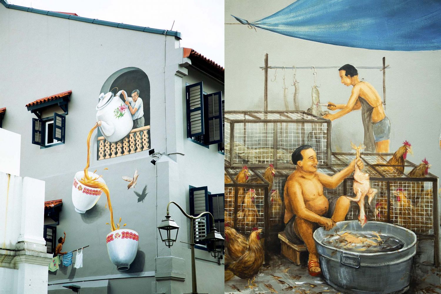 Yip Yew Chong mural in Temple Street, Chinatown