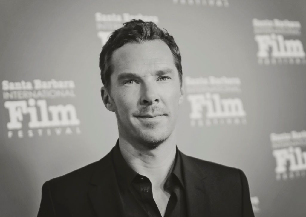 SANTA BARBARA, CALIFORNIA - MARCH 09: (EDITORS NOTE: Image has been converted to black and white.) Benedict Cumberbatch attends the Cinema Vanguard Award ceremony during the 37th Annual Santa Barbara International Film Festival at Arlington Theatre on March 9, 2022 in Santa Barbara, California. (Photo by Tibrina Hobson/Getty Images for SBIFF)