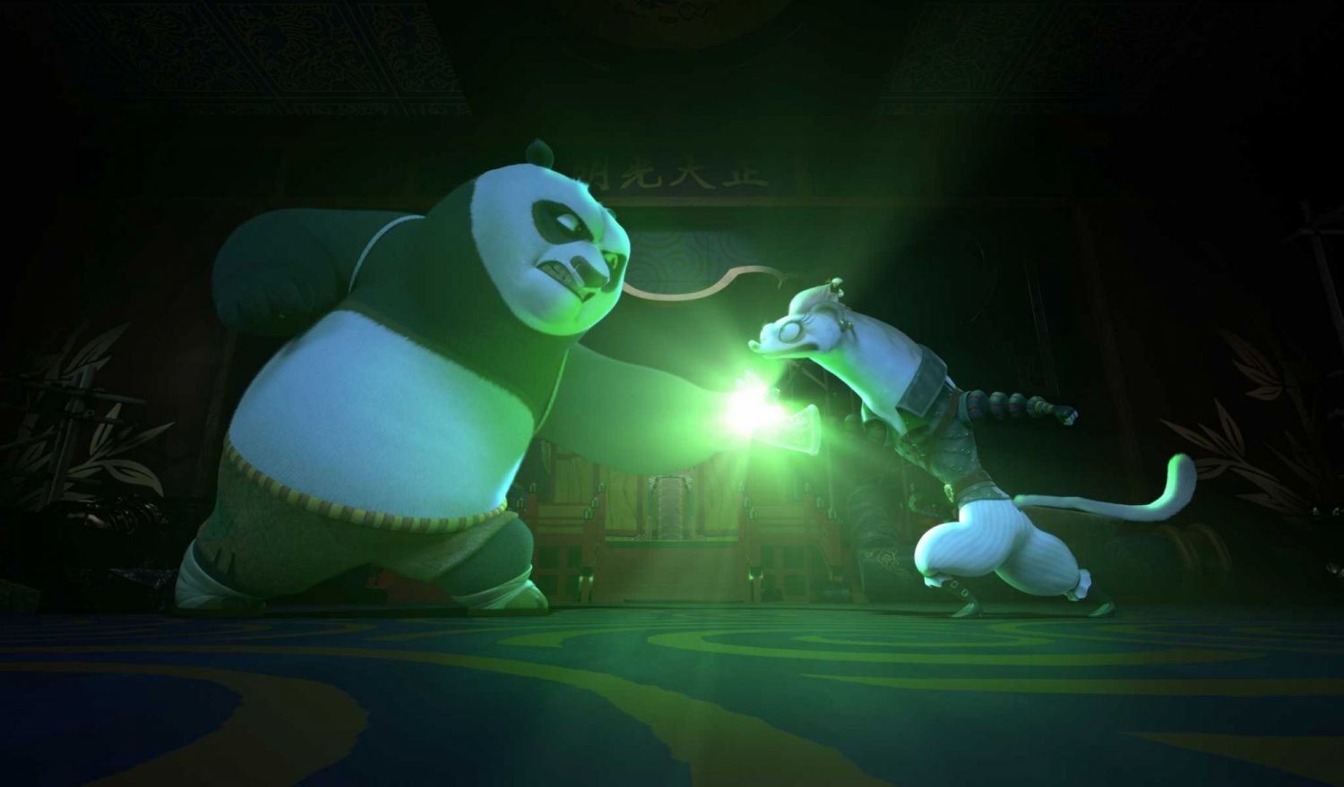 Kung Fu Panda: Dragon Knight: Season 1. (L-R) Jack Black as Po and Della Saba as Veruca in Kung Fu Panda: Dragon Knight: Season 1. Cr. NETFLIX © 2022