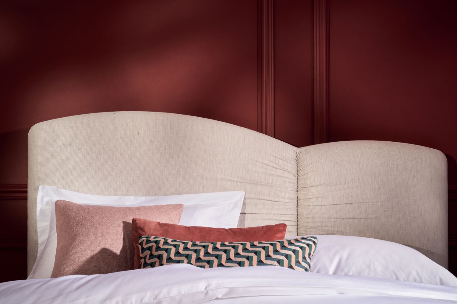 Designed by student Phoebe Leader, the Kew headboard adds a contemporary touch to the bedroom