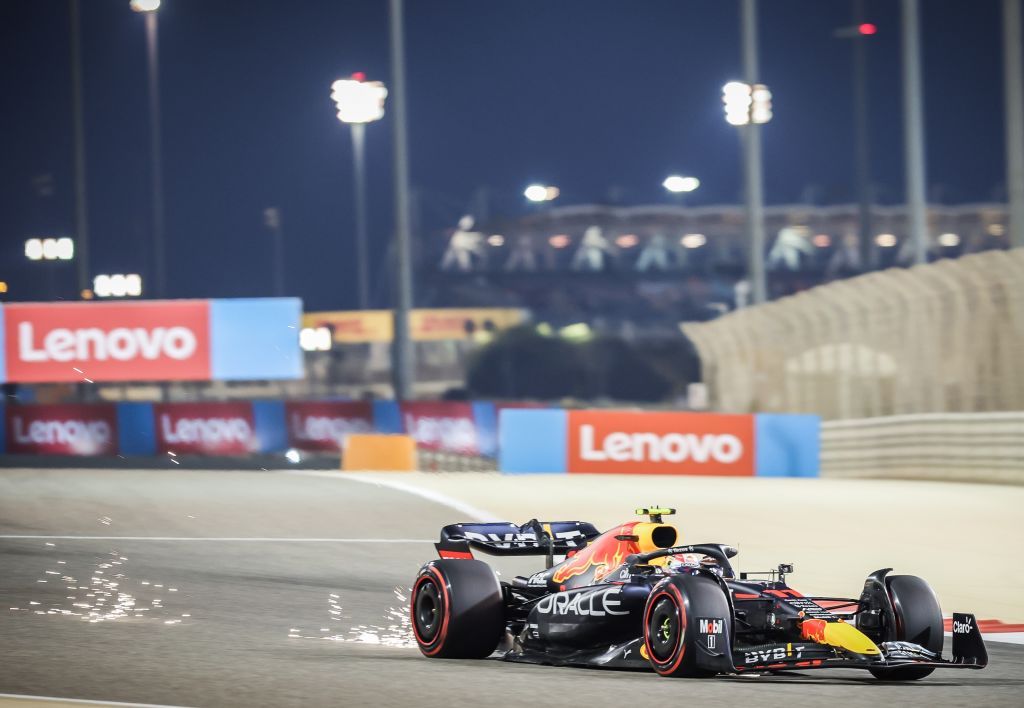 BAHRAIN, BAHRAIN - MARCH 19: Red Bull's Italian driver Sergio Perez drives during the qualifying session on the eve of the Bahrain Formula One Grand Prix at the Bahrain International Circuit in the city of Sakhir on March 19, 2022. (Photo by Ayman Yaqoob/Anadolu Agency via Getty Images)