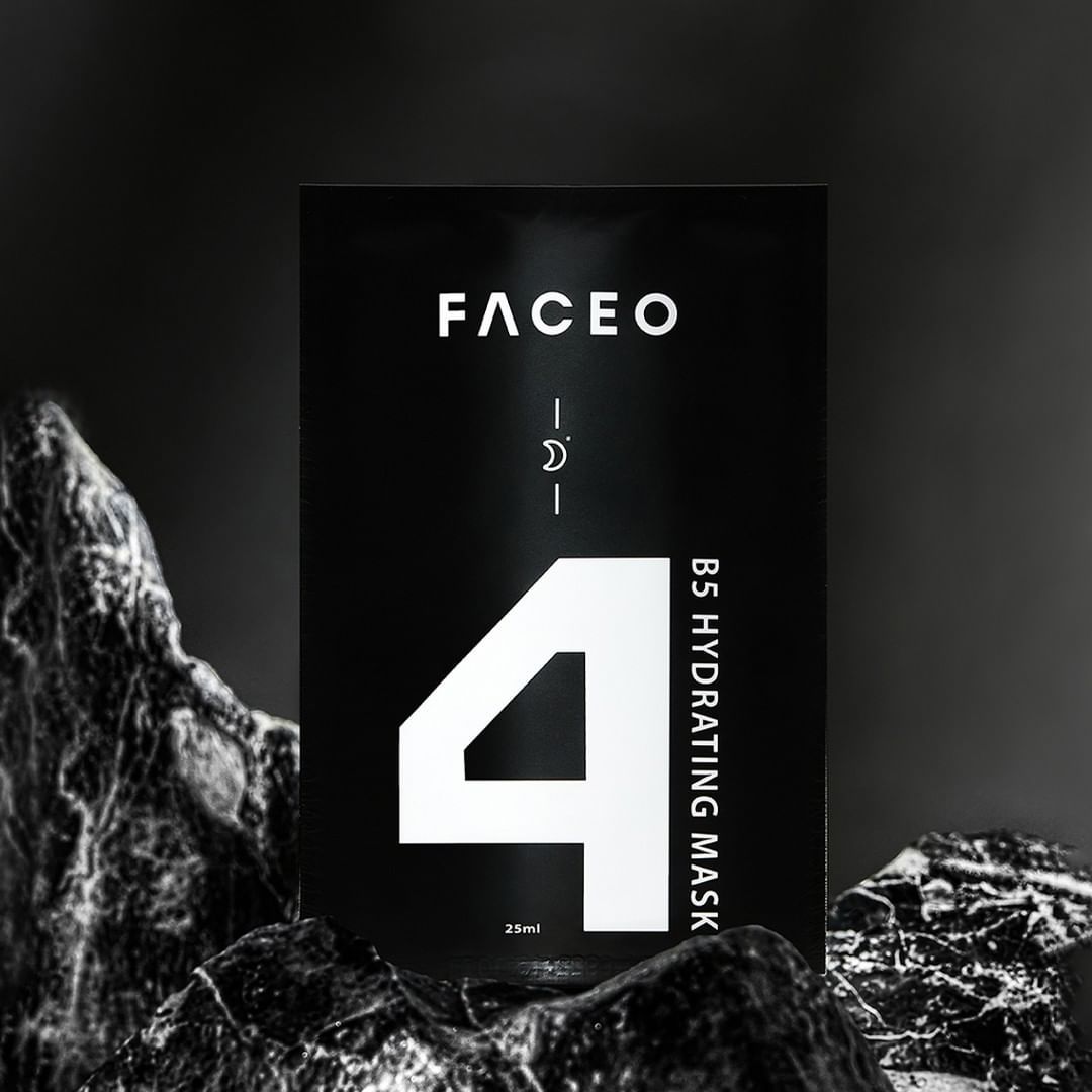 FACEO黑曜岩B5活萃保濕面膜，25mlx4／NT$390