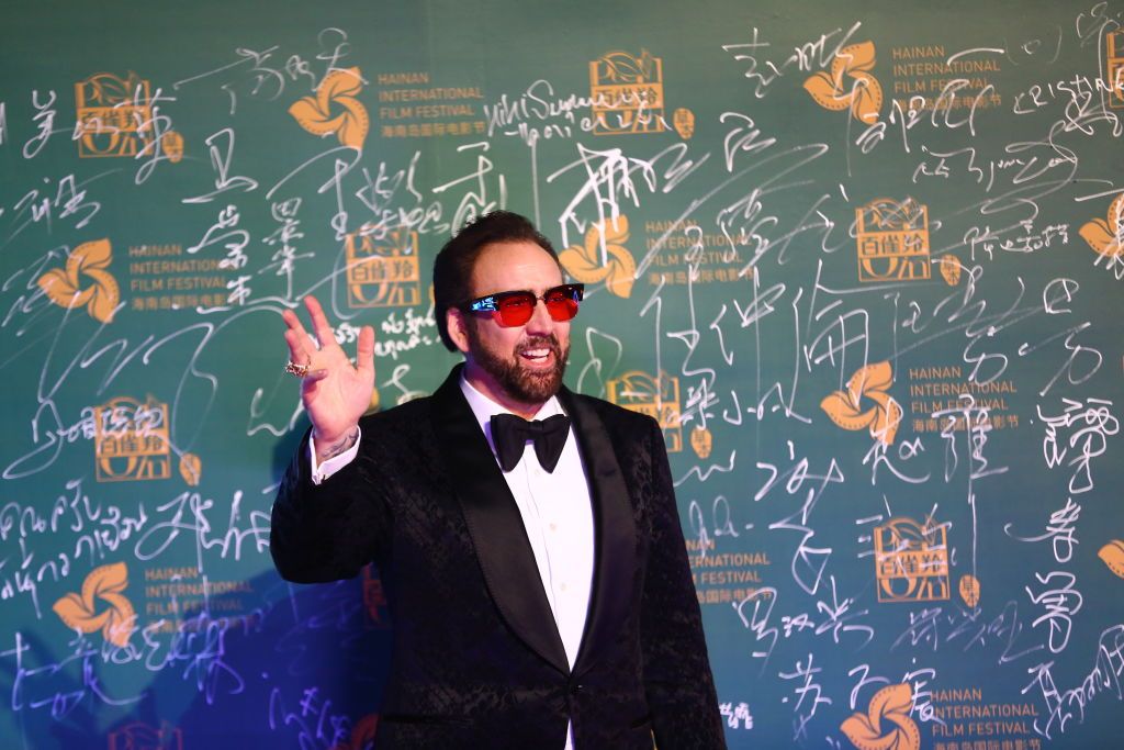 SANYA, CHINA - DECEMBER 11: American actor Nicolas Cage poses on the red carpet during the opening ceremony of the 1st Hainan International Film Festival on December 11, 2018 in Sanya, Hainan Province of China. (Photo by Visual China Group via Getty Images/Visual China Group via Getty Images)