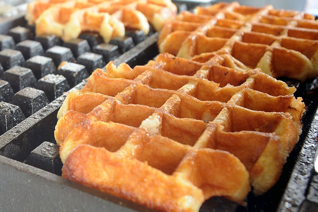 MILAN, ITALY - JUNE 12: A typical dessert of Belgium, waffle is displayed at the Expo 2015 at Milan Rho Fiera on June 12, 2015 in Milan, Italy. (Photo by Pier Marco Tacca/Getty Images)