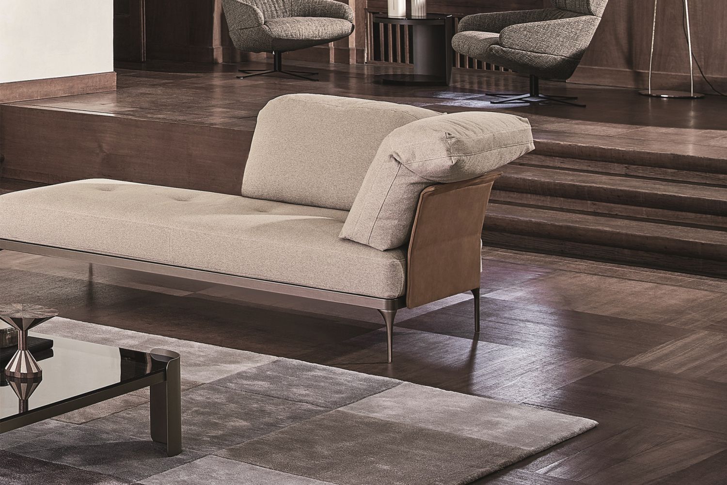 The sofa's unique design allows for versatile use