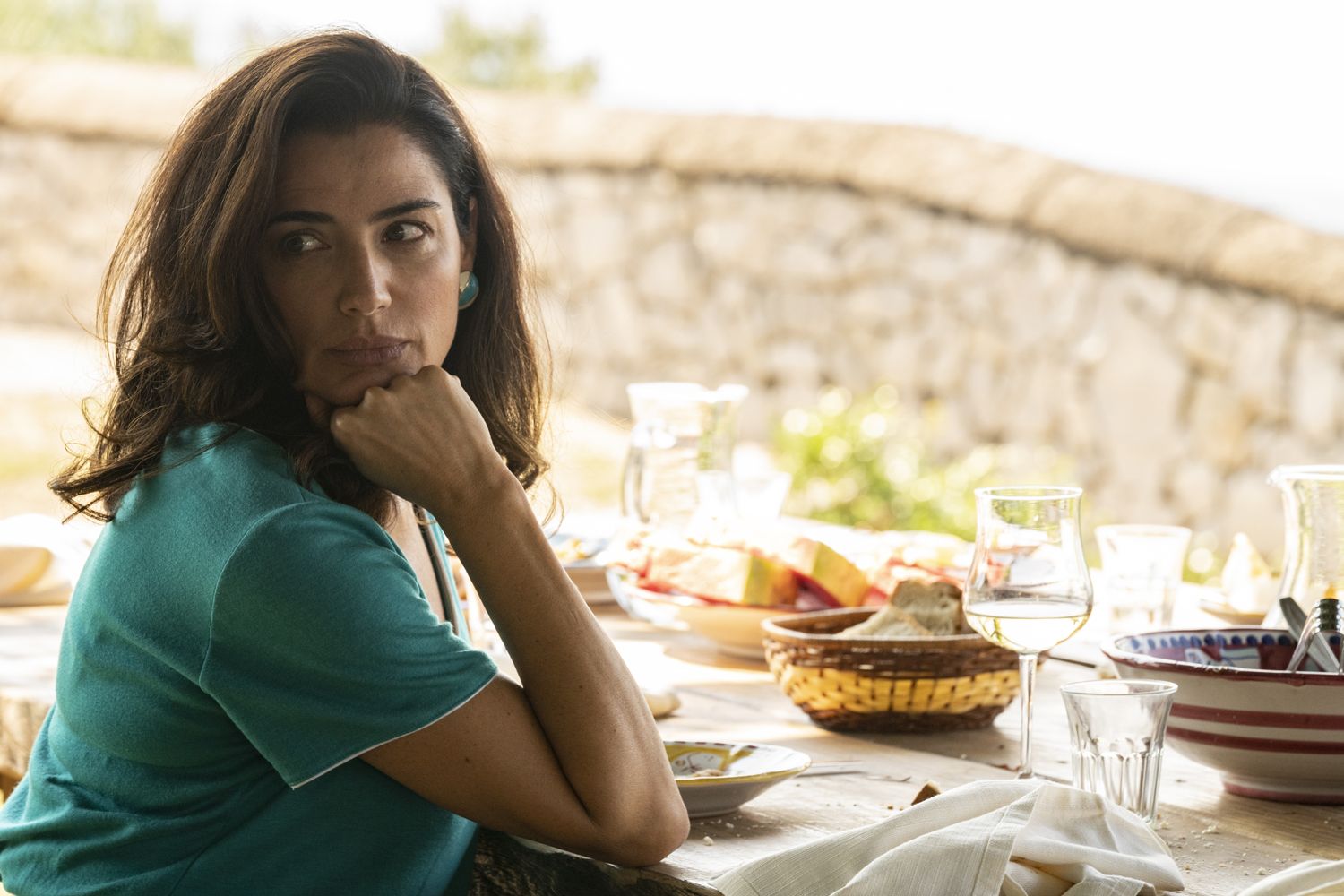 Set of "The hand of God" by Paolo Sorrentino.in the picture Luisa Ranieri.Photo by Gianni FioritoThis photograph is for editorial use only, the copyright is of the film company and the photographer assigned by the film production company and can only be reproduced by publications in conjunction with the promotion of the film.The mention of the author-photographer is mandatory: Gianni Fiorito.Set della serie Tv "E' stata la mano di Dio" di Paolo Sorrentino.Nella foto Luisa Ranieri.Foto di Giann