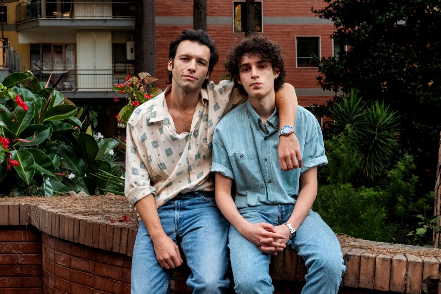 Set of "The hand of God" by Paolo Sorrentino.in the picture Filippo Scotti and Marlon Joubert.Photo by Gianni FioritoThis photograph is for editorial use only, the copyright is of the film company and the photographer assigned by the film production company and can only be reproduced by publications in conjunction with the promotion of the film.The mention of the author-photographer is mandatory: Gianni Fiorito.Set del film "E' stata la mano di Dio" di Paolo Sorrentino.Nella foto Filippo Scotti e Marl