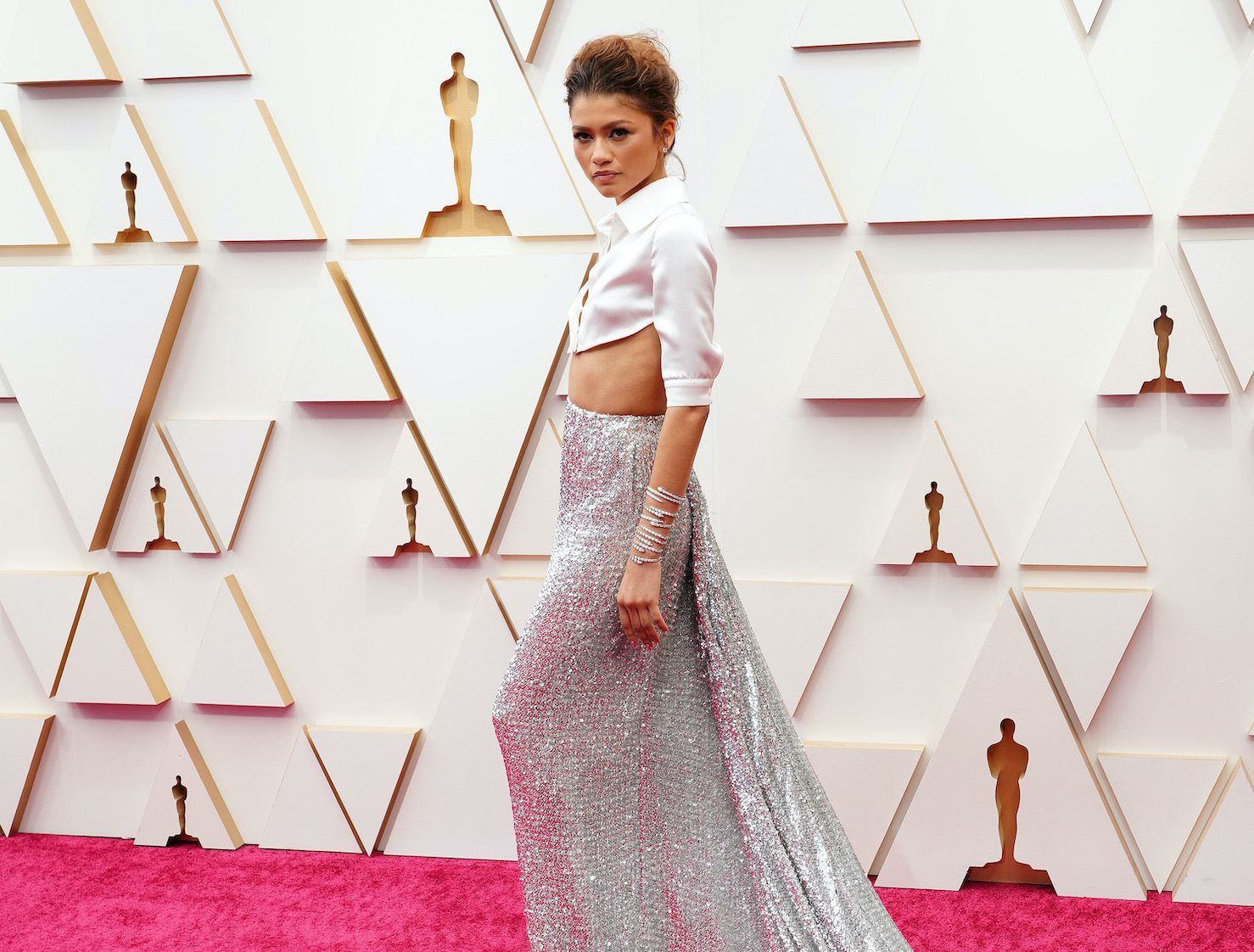 HOLLYWOOD, CALIFORNIA - MARCH 27: Zendaya attends the 94th Annual Academy Awards at Hollywood and Highland on March 27, 2022 in Hollywood, California. (Photo by Jeff Kravitz/FilmMagic)