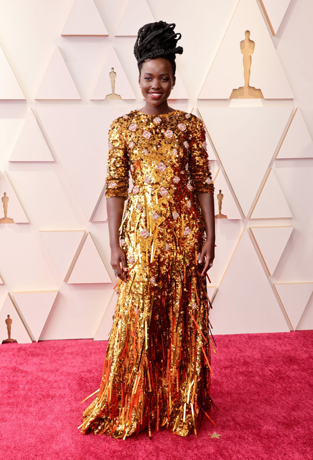 HOLLYWOOD, CALIFORNIA - MARCH 27: Lupita Nyong'o attends the 94th Annual Academy Awards at Hollywood and Highland on March 27, 2022 in Hollywood, California. (Photo by Momodu Mansaray/Getty Images)