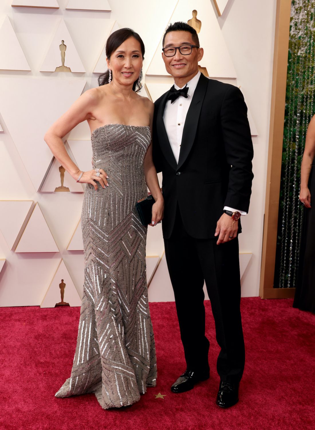 HOLLYWOOD, CALIFORNIA - MARCH 27: (L-R) Mia Kim and Daniel Dae Kim attend the 94th Annual Academy Awards at Hollywood and Highland on March 27, 2022 in Hollywood, California. (Photo by Momodu Mansaray/Getty Images)