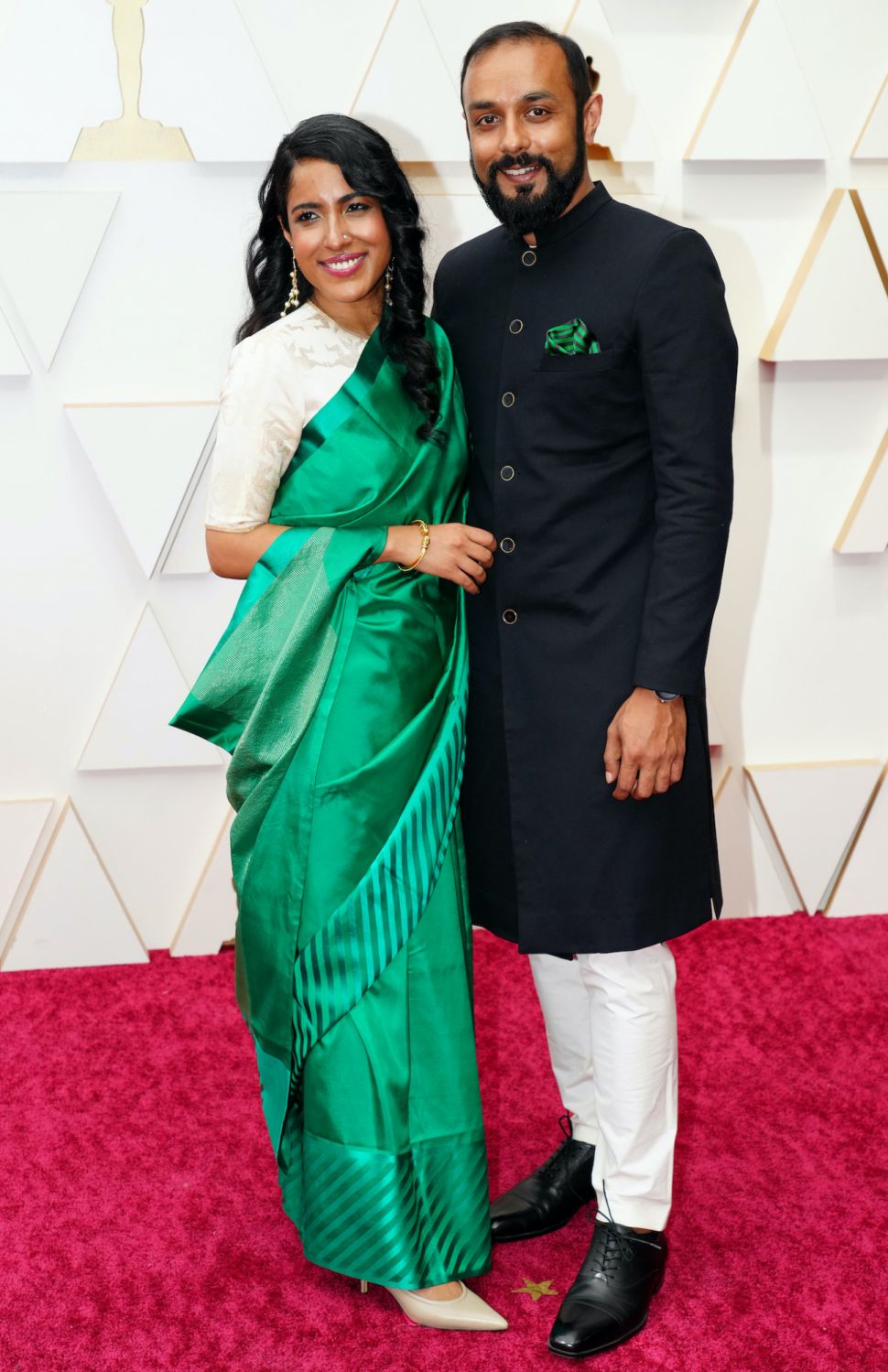 HOLLYWOOD, CALIFORNIA - MARCH 27: (L-R) Rintu Thomas and Sushmit Ghosh attend the 94th Annual Academy Awards at Hollywood and Highland on March 27, 2022 in Hollywood, California. (Photo by Jeff Kravitz/FilmMagic)