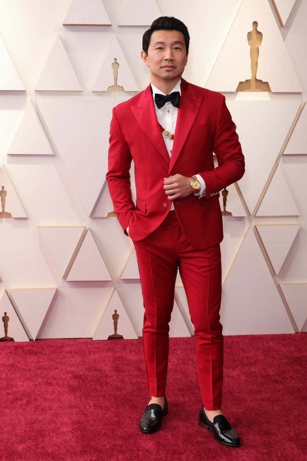 HOLLYWOOD, CALIFORNIA - MARCH 27: Simu Liu attends the 94th Annual Academy Awards at Hollywood and Highland on March 27, 2022 in Hollywood, California. (Photo by Momodu Mansaray/Getty Images)