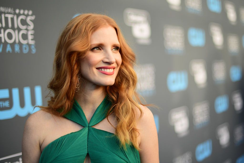 SANTA MONICA, CA - JANUARY 11:  Actor Jessica Chastain attends The 23rd Annual Critics' Choice Awards at Barker Hangar on January 11, 2018 in Santa Monica, California.  (Photo by Matt Winkelmeyer/Getty Images for The Critics' Choice Awards  )