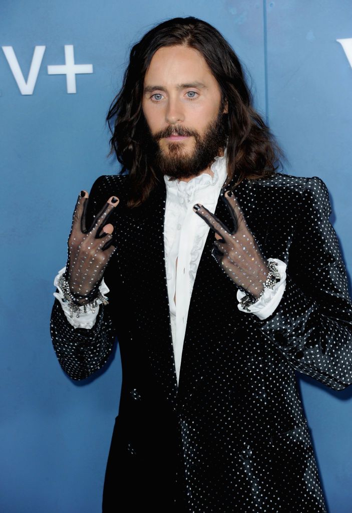 LOS ANGELES, CA - MARCH 17:  Jared Leto arrives for Global Premiere Of Apple TV+'s "WeCrashed"  held at Academy Museum of Motion Pictures on March 17, 2022 in Los Angeles, California.  (Photo by Albert L. Ortega/Getty Images)