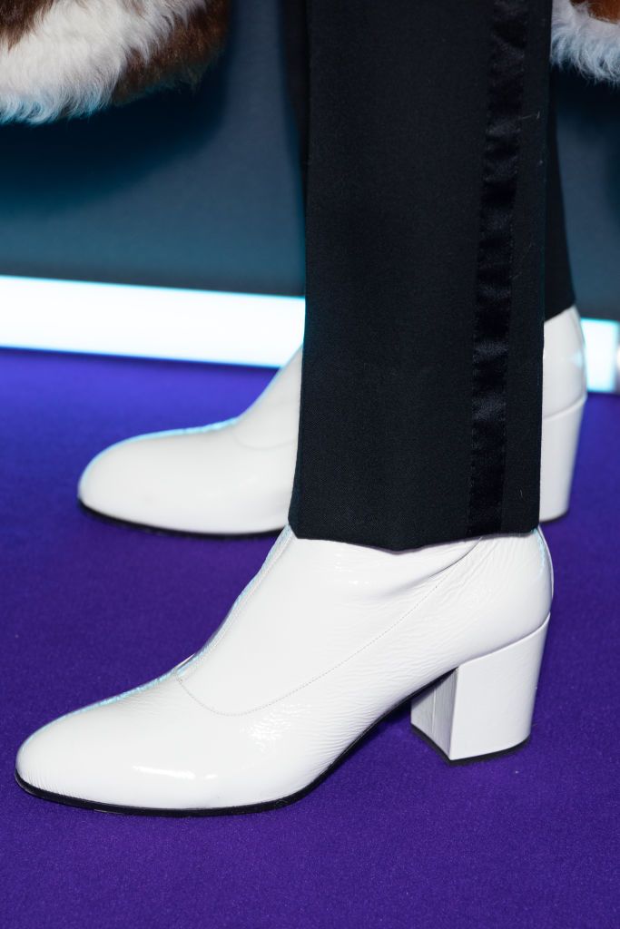PARIS, FRANCE - MARCH 22: Actor Jared Leto, shoe detail, attends the "Morbius" Premiere at Gaumont Champs Elysees on March 22, 2022 in Paris, France. (Photo by Marc Piasecki/Getty Images)