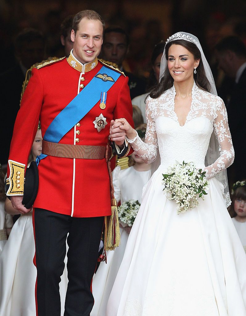 LONDON, ENGLAND - APRIL 29:  TRH Prince William, Duke of Cambridge and Catherine, Duchess of Cambridge smile following their marriage at Westminster Abbey on April 29, 2011 in London, England. The marriage of the second in line to the British throne was led by the Archbishop of Canterbury and was attended by 1900 guests, including foreign Royal family members and heads of state. Thousands of well-wishers from around the world have also flocked to London to witness the spectacle and pageantry of the Royal We