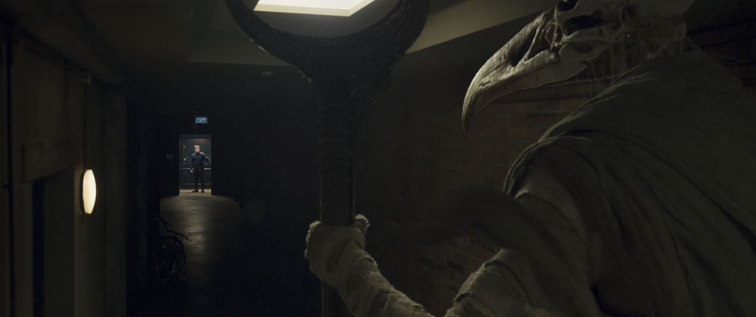 Oscar Isaac as Steven Grant and Khonshu (voiced by F. Murray Abraham) in Marvel Studios' MOON KNIGHT. Photo courtesy of Marvel Studios. ©Marvel Studios 2022. All Rights Reserved.