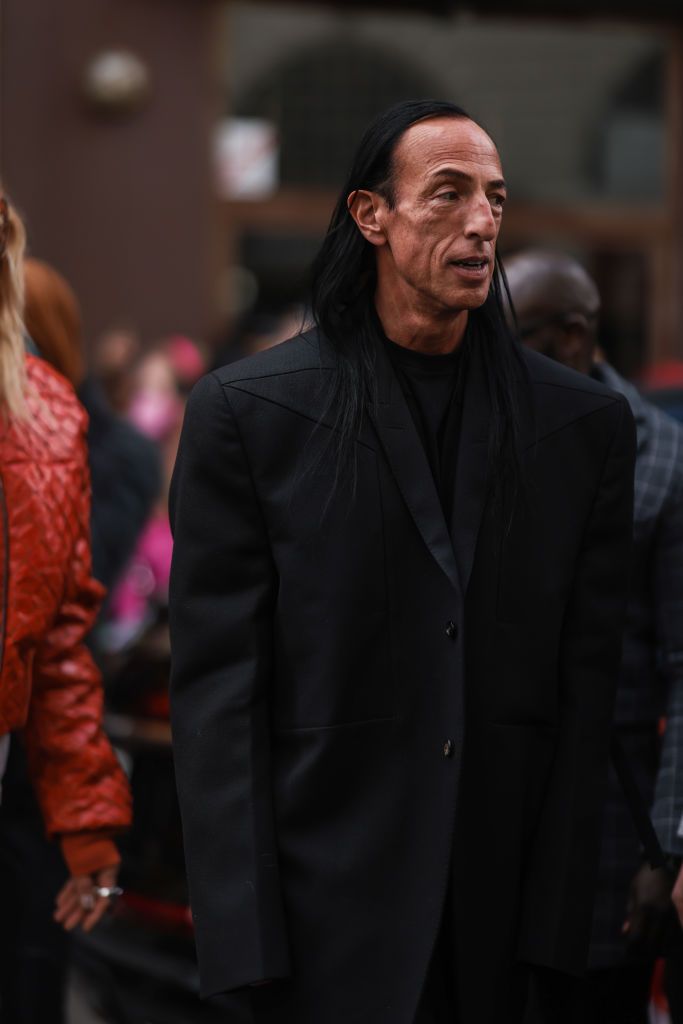 PARIS, FRANCE - MARCH 05: Rick Owens is seen outside Vivienne Westwood during Paris Fashion Week on March 05, 2022 in Paris, France. (Photo by Jeremy Moeller/Getty Images)