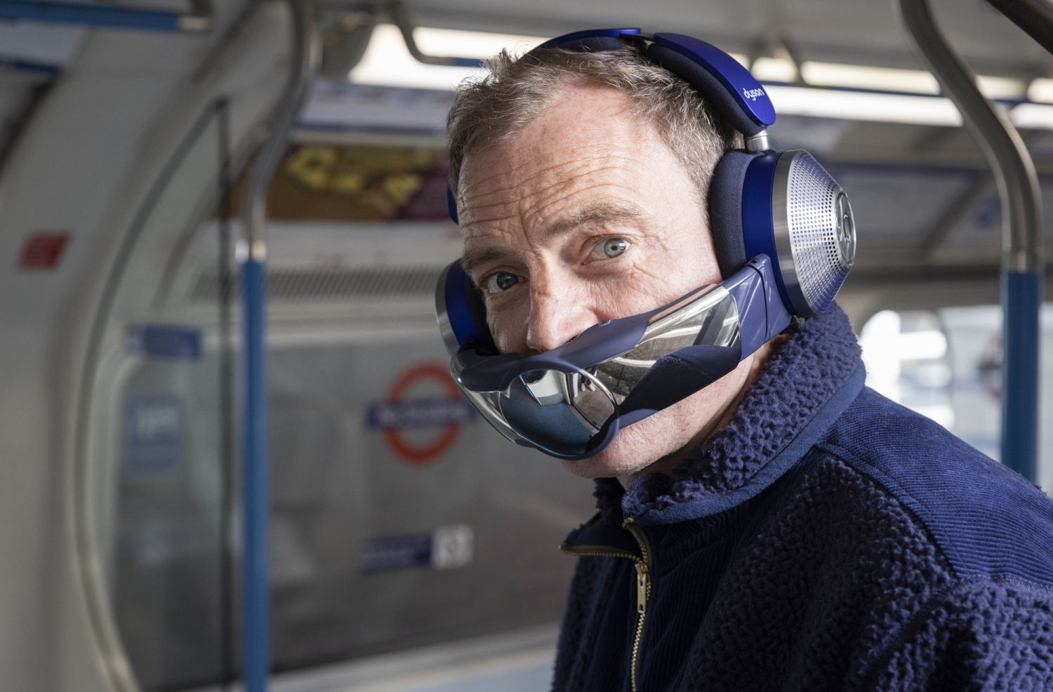 EDITORIAL USE ONLYJake Dyson unveils the new Dyson Zone air-purifying headphones, London. Issue date: Wednesday March 30, 2022. PA Photo. The air-purifying headphones with active noise cancellation, which are Dyson's first piece of wearable technology, launching autumn 2022, draw air through the dual-layer filters in each earcup and deliver two streams of purified air to the wearerâs nose and mouth. The launch of the Dyson Zone air-purifying headphones follows the World Health Organisationâs (WHO) esti
