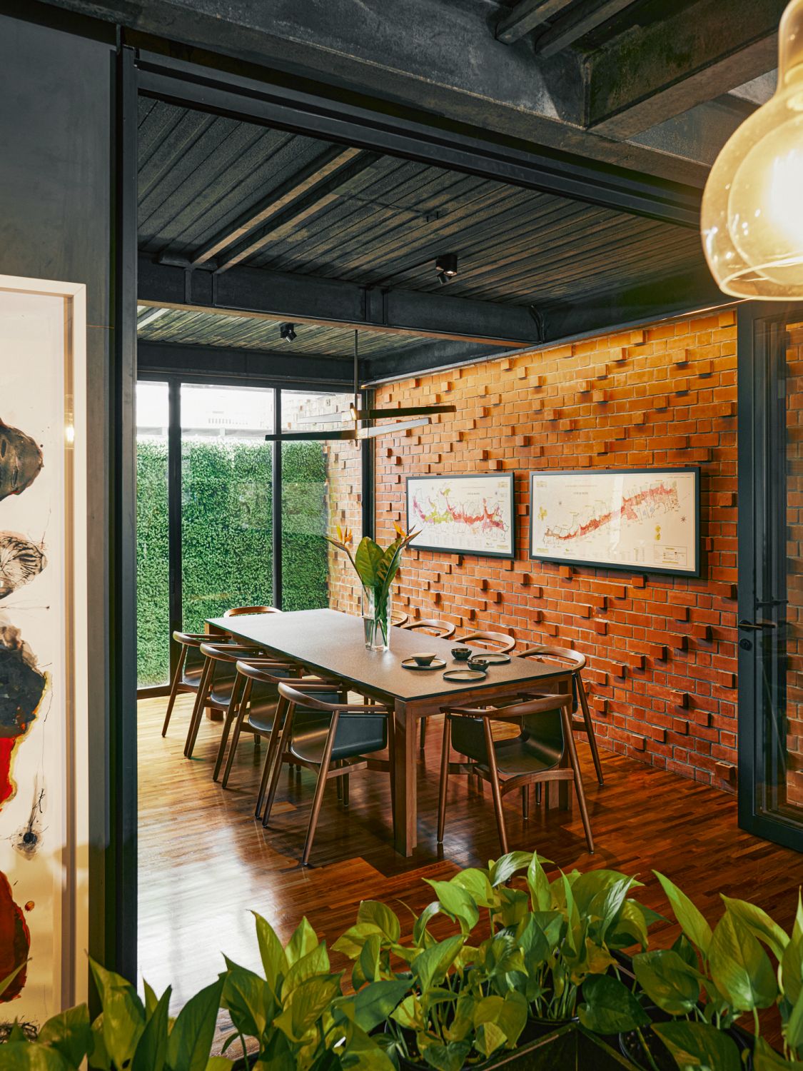 A view of their dining area from the kitchen