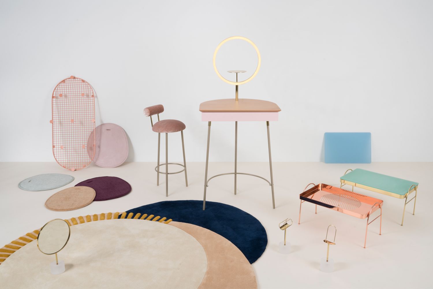 The Athena Collection by Lee explores materiality and textures when it comes to a smart furniture collection designed for women’s new digital habits (Image: Olivia Lee)
