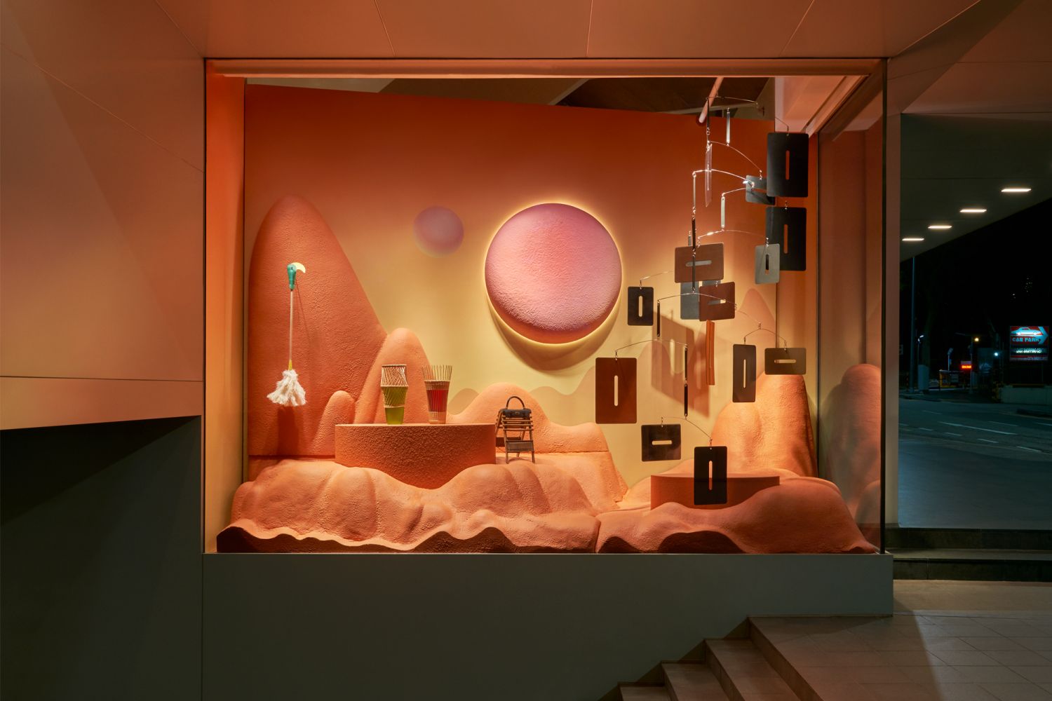 The window display designed as part of the Petit H pop-up store in Singapore for French luxury brand Hermès (Image: Olivia Lee)