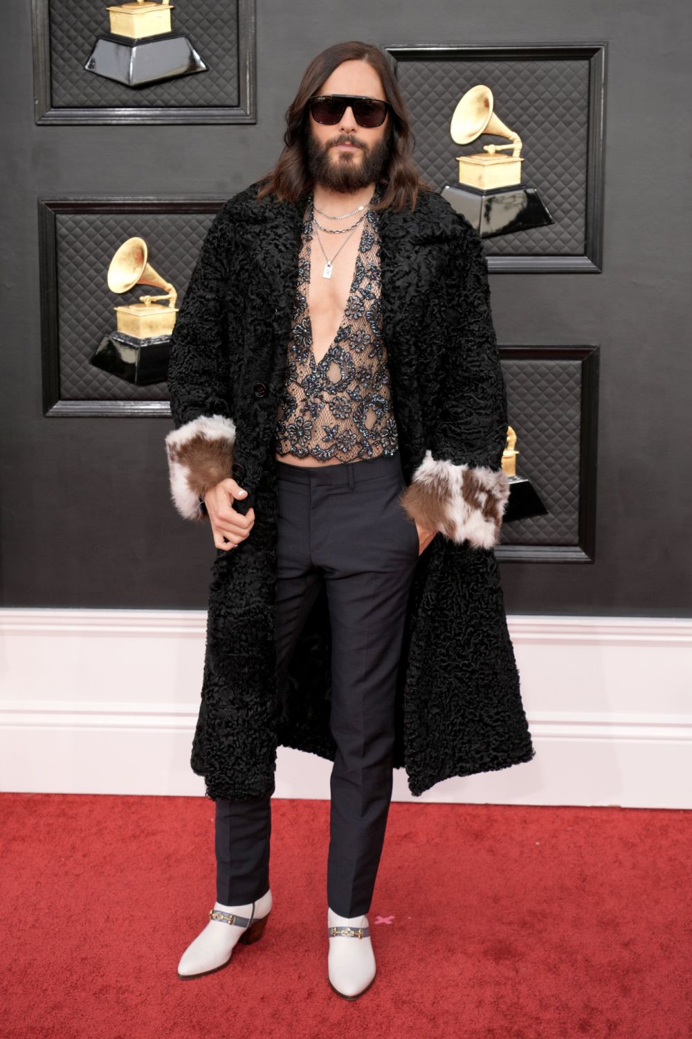 LAS VEGAS, NEVADA - APRIL 03: Jared Leto attends the 64th Annual GRAMMY Awards at MGM Grand Garden Arena on April 03, 2022 in Las Vegas, Nevada. (Photo by Jeff Kravitz/FilmMagic)