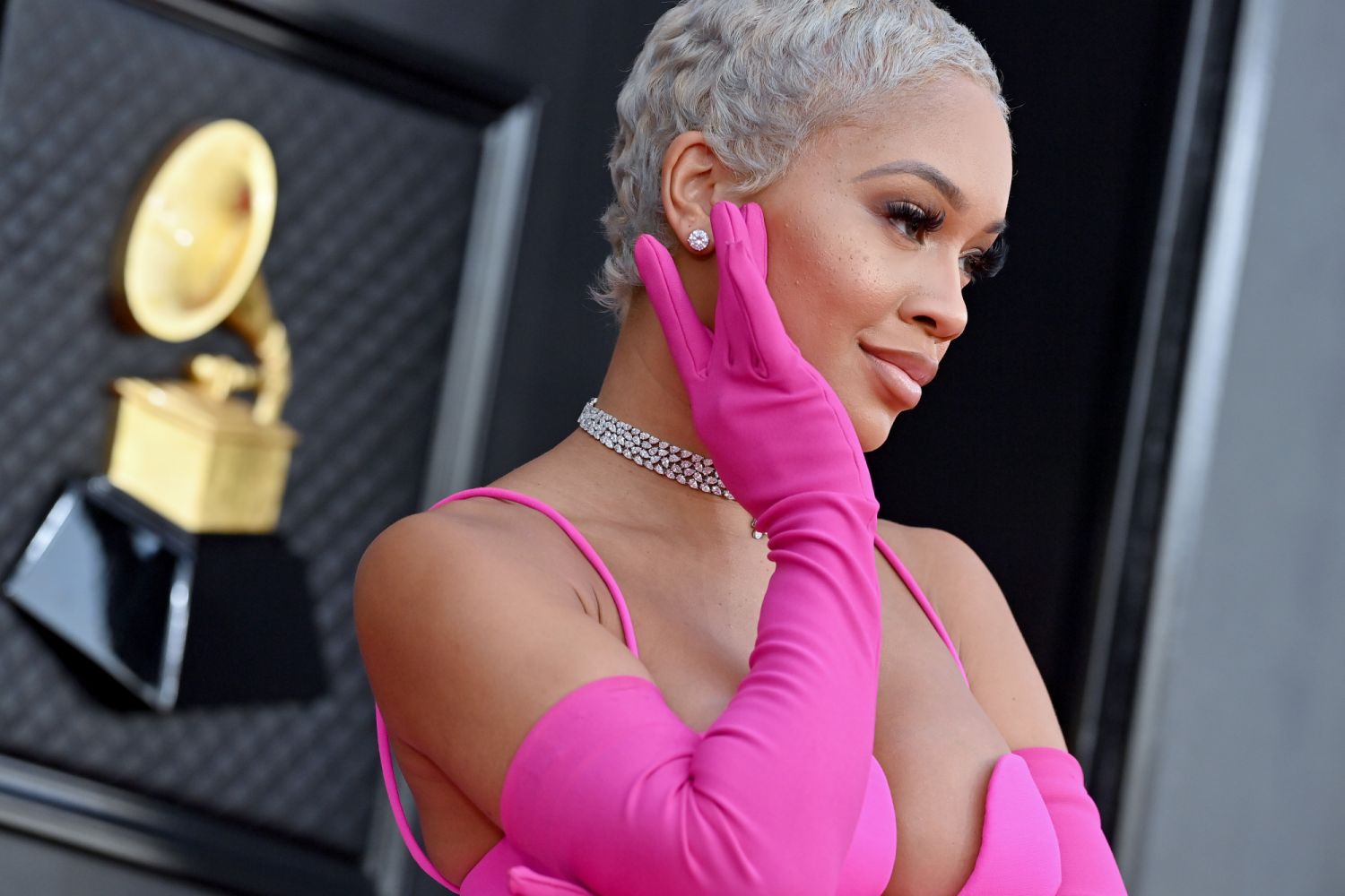 LAS VEGAS, NEVADA - APRIL 03: Saweetie attends the 64th Annual GRAMMY Awards at MGM Grand Garden Arena on April 03, 2022 in Las Vegas, Nevada. (Photo by Axelle/Bauer-Griffin/FilmMagic)