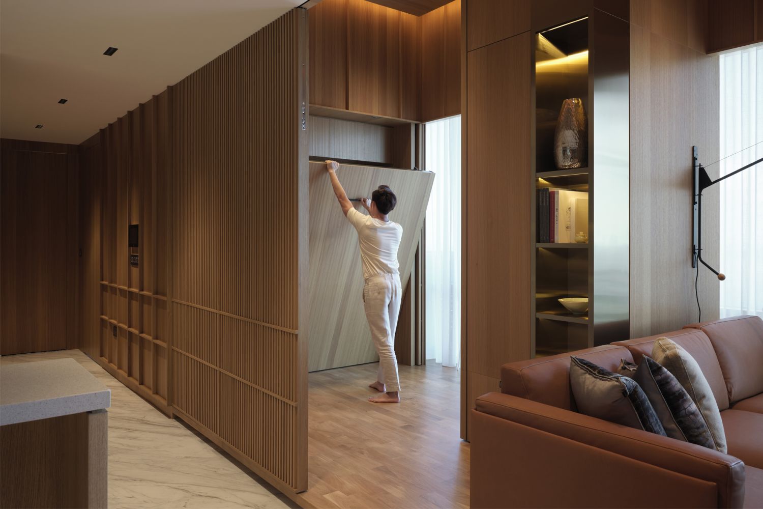 The design team maximised the space by knocking down the walls of the original adjacent room (Photo: Fabian Ong)