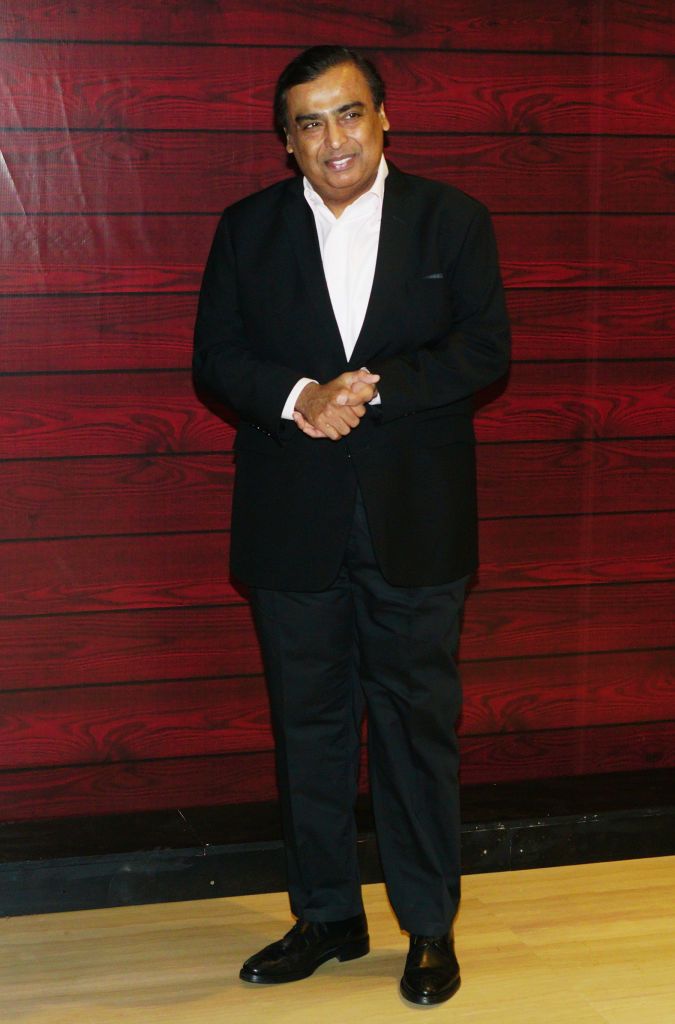 MUMBAI, INDIA - JANUARY 17: Mukesh Ambani attends the Javed Akhtar's 75th birthday celebration on January 17, 2020 in Mumbai, India..(Photo by Prodip Guha/Getty Images)