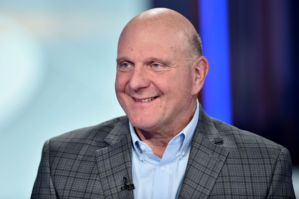 NEW YORK, NEW YORK - NOVEMBER 14: (EXCLUSIVE COVERAGE) Former Microsoft CEO & LA Clippers owner Steve Ballmer visits "Your World With Neil Cavuto" on at FOX Business Studios November 14, 2019 in New York, United States. (Photo by Steven Ferdman/Getty Images)