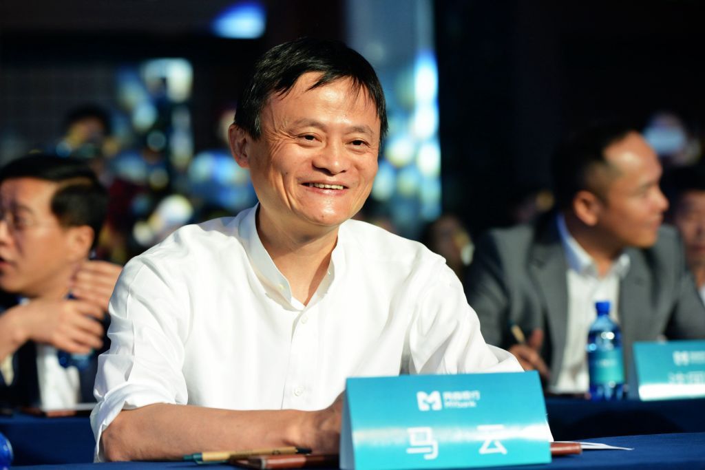 HANGZHOU, CHINA - JUNE 25, 2015 - Jack Ma, founder of Ant Group, attends the inaugural meeting of Zhejiang E-Merchant Bank. Hangzhou, Zhejiang Province, China, June 25, 2015. On November 3, the Shanghai Stock Exchange and the Hong Kong Stock Exchange suspended the listing of Ant Technology Group Co., LTD.- (Photo credit should read Costfoto/Future Publishing via Getty Images)