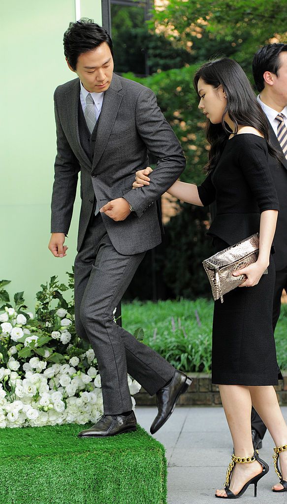 SEOUL, SOUTH KOREA - AUGUST 10:  Yeon Jung-Hoon and wife Han Ga-In attend Lee Byung-Hun and Lee Min-Jung's wedding at Grand Hyatt Hotel on August 10, 2013 in Seoul, South Korea.  (Photo by The Chosunilbo JNS/Multi-Bits via Getty Images)