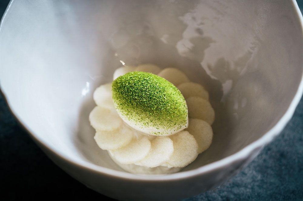 Soursop sorbet, juniper berries, jambu, kaffir lime