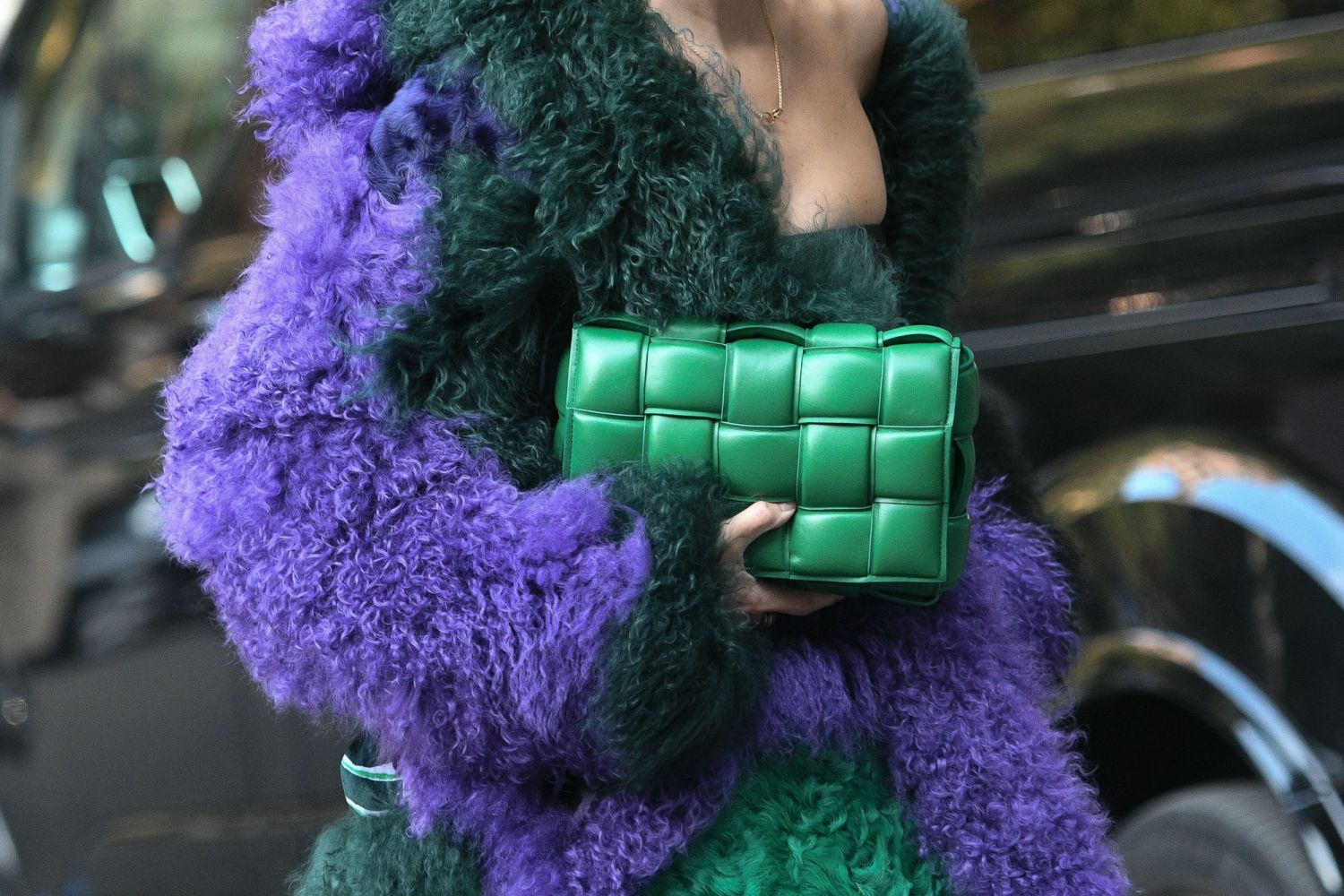 Mandatory Credit: Photo by Grosescu Alberto Mihai/Shutterstock (12461164ig)Street Style, bag detailStreet Style, Spring Summer 2022, Milan Fashion Week, Italy - 23 Sep 2021