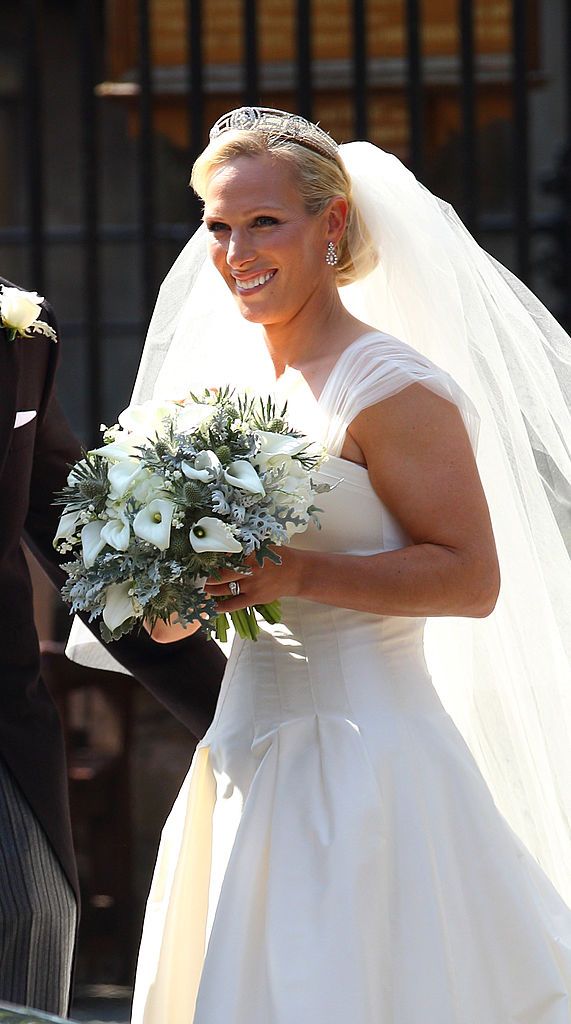 Zara Phillips departs for the Royal wedding of Zara Phillips and Mike Tindall at Canongate Kirk on July 30, 2011 in Edinburgh, Scotland. The Queen's granddaughter Zara Phillips will marry England rugby player Mike Tindall today at Canongate Kirk Edinburgh on July 30, 2011 in Edinburgh, Scotland.