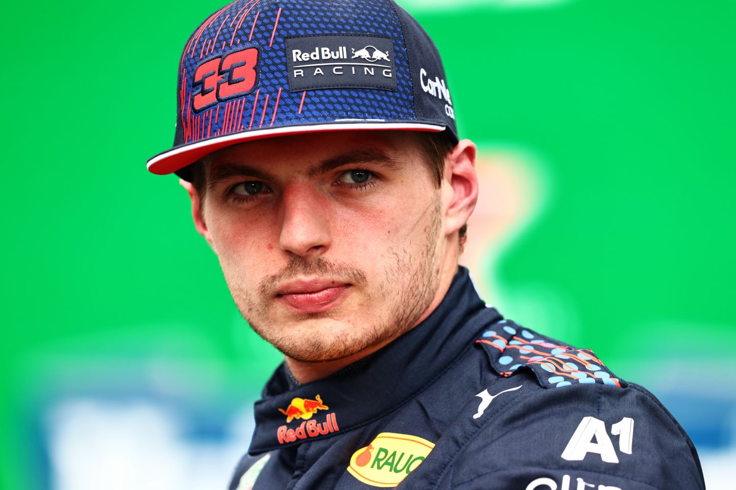 SAO PAULO, BRAZIL - NOVEMBER 12: Second place qualifier Max Verstappen of Netherlands and Red Bull Racing looks on in parc ferme during qualifying ahead of the F1 Grand Prix of Brazil at Autodromo Jose Carlos Pace on November 12, 2021 in Sao Paulo, Brazil. (Photo by Mark Thompson/Getty Images)