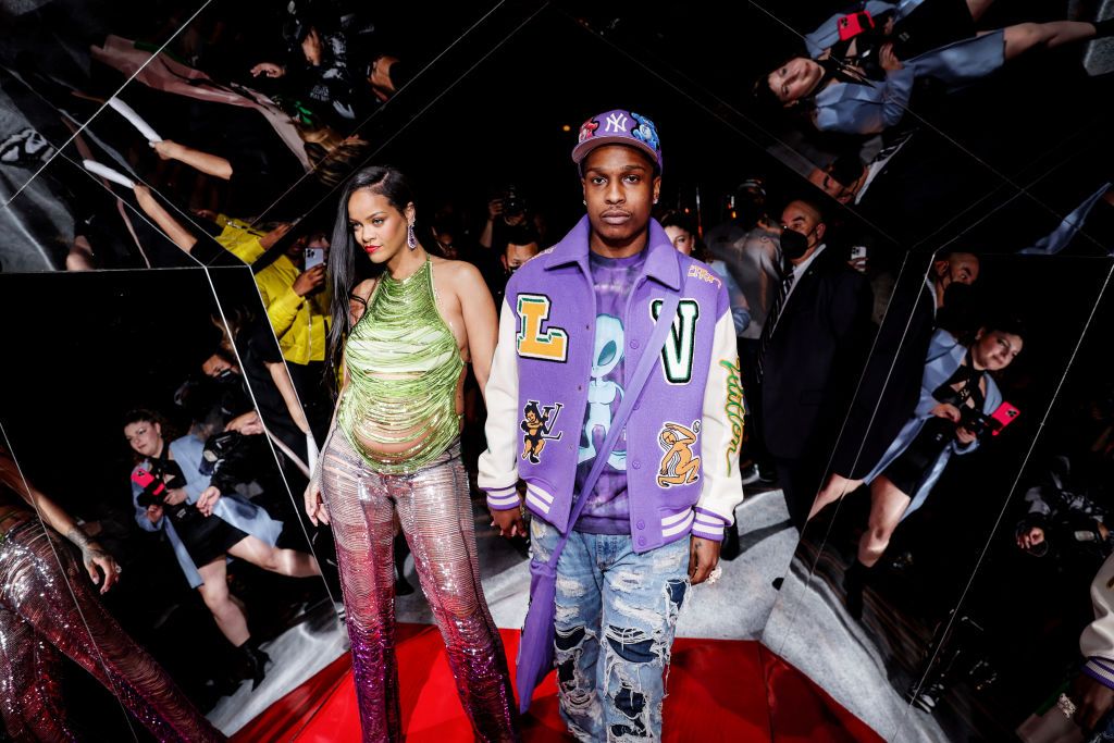 LOS ANGELES, CALIFORNIA - FEBRUARY 11: (L-R) Rihanna and A$AP Rocky celebrate Fenty Beauty & Fenty Skin at Goya Studios on February 11, 2022 in Los Angeles, California. (Photo by Rich Fury/Getty Images for Fenty Beauty & Fenty Skin)