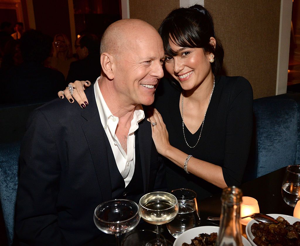 NEW YORK, NY - MARCH 21: (Exclusive Coverage) Bruce Willis and Emma Heming Willis celebrate Bruce Willis' 60th birthday at Harlow on March 21, 2015 in New York City. (Photo by Kevin Mazur/WireImage)