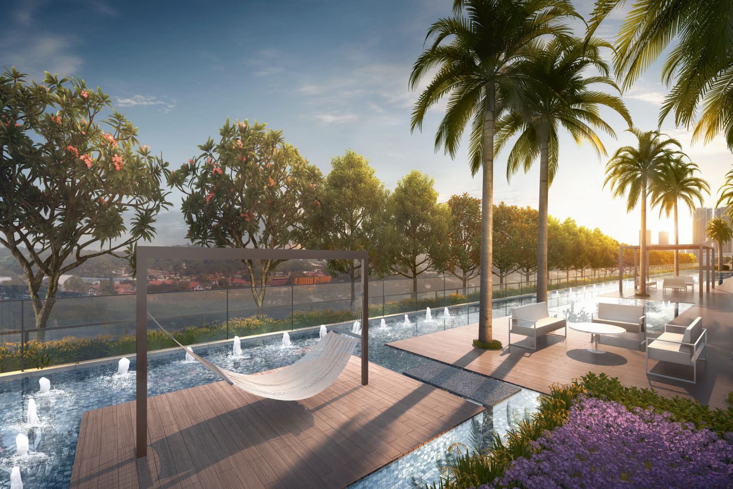 An artist’s impression of the verdant views at Peak Residence