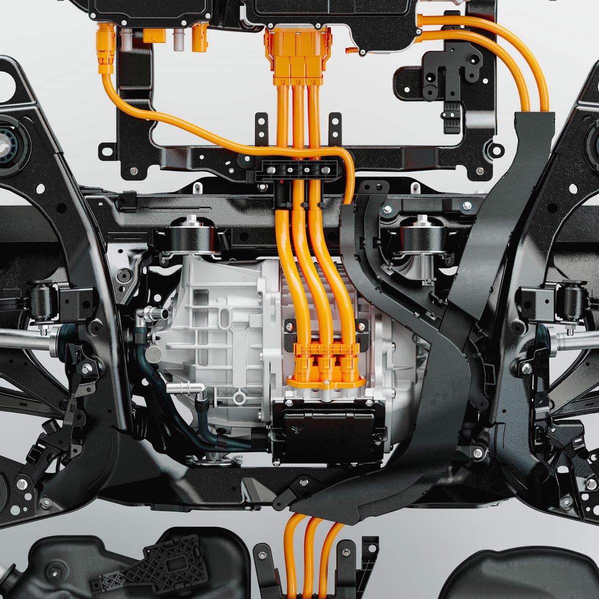 XC60 Technical cutaways of powertrain/battery