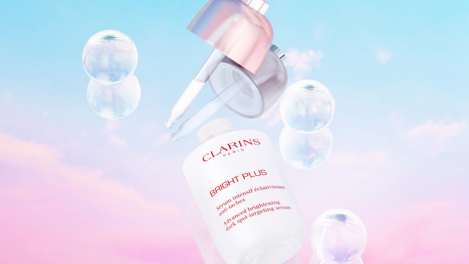 克蘭詩 氧氣亮白淡斑精華水,200ml/NT$1,700;氧氣亮白淡斑乳液,75ml/NT$2,400