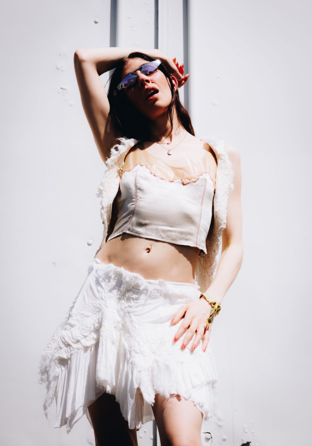 INDIO, CALIFORNIA - APRIL 17: Caroline Polachek poses backstage during the Coachella Valley Music And Arts Festival on April 17, 2022 in Indio, California. (Photo by Rich Fury/Getty Images for Coachella)